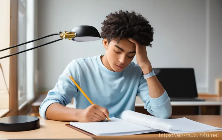 음악이론 자격증 시험장 준비물 체크리스트 - **Prompt:** A young adult student, appearing calm and focused, sits at a clean, well-lit desk. Their...
